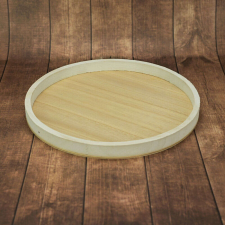 Fa tálca 35cm fehér/natúr konyhai eszköz