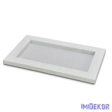  Fa tálca keret 25x15cm - Fehér dekorációs kellék