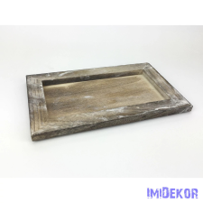  Fa tálca keret 25x15cm - Szürkés Barna dekorációs kellék