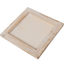  Fa tálca keretes fehér 20x20cm dekorációs kellék