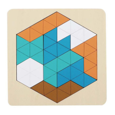  Fa tetrisz játék (négyszög, kék-narancs) fajáték