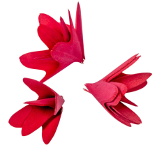  Fa tölcsér virág 6cm piros dekorációs kellék