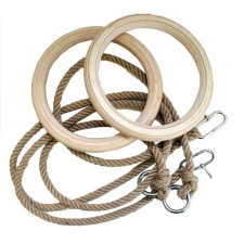  Fa Tornagyűrű Kötéllel átm. 24 cm kötélhossz 1,7 m 1 Pár (felnőtt, max 80 kg/kötél) tornakarika