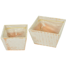  Fa ültető szett fehér mosott bélelt M10x16cm M9x13cm 2db-os dekorációs kellék