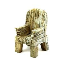  Fa utánzatú szék, polyresin. Mérete: 25x38x25 mm dekorációs kellék