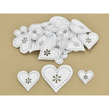  Fa virágdíszes szív fehér 30db/csomag dekorációs kellék