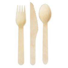  Fa Wooden evőeszköz szett 6 db-os babaétkészlet