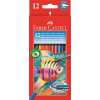 Faber-Castell Aquarell színes ceruza készlet, hatszögletű, ecsettel, FABER-CASTELL, 12 különböző szín