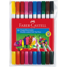 Faber-Castell Faber Castell kétvégű filctoll - 10 darabos - kimosható filctoll, marker