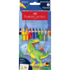 Faber-Castell Grip Jumbo Dinoszaurusz háromszögletű színes ceruza készlet 8+2 szín