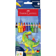 Faber-Castell Grip Jumbo Dinoszaurusz háromszögletű színes ceruza készlet 8+2 szín színes ceruza