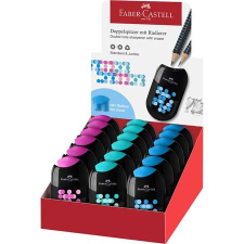  FABER-CASTELL Hegyező display, kétlyukú, 2 tartályos, FABER-CASTELL, vegyes színek hegyező