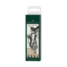 Faber-Castell Pitt filctoll készlet - 199 black - Pitt Artist Pen (4 db) filctoll, marker