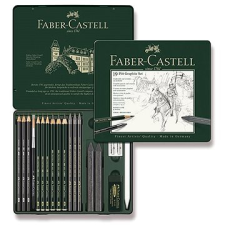Faber-Castell Pitt Graphite grafit ceruzák fém dobozban, 19 db-os készlet ceruza