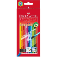 Faber-Castell Színes ceruza FABER-CASTELL háromszögletű 12 db/készlet+színes radír színes ceruza