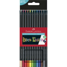 Faber-Castell Színes ceruza készlet, háromszögletű, FABER-CASTELL "Black Edition",  12 különböző szín színes ceruza