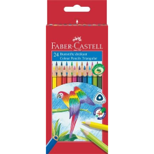 Faber-Castell Színes ceruza készlet, háromszögletű, FABER-CASTELL "Papagáj", 24 különböző szín színes ceruza