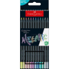 Faber-Castell Színes ceruza készlet, háromszögletű, FABER-CASTELL "Black Edition", 12 különböző metál szín