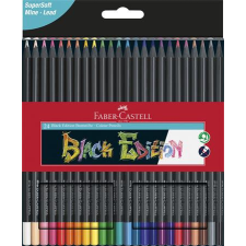  FABER-CASTELL Színes ceruza készlet, háromszögletű, FABER-CASTELL &quot;Black Edition&quot;, 24 különböző szín színes ceruza