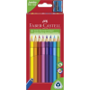 Faber-Castell Színes ceruza készlet, háromszögletű, FABER-CASTELL "Jumbo", 10 különböző szín