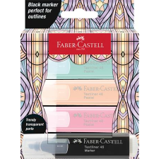 Faber-Castell Szövegkiemelő készlet, "Glassy", 3 különböző pasztell szín + fekete (TFC254694) (TFC254694) filctoll, marker