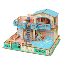 Fából készült 3D Puzzle - Villa Lembongan Szigeten puzzle, kirakós