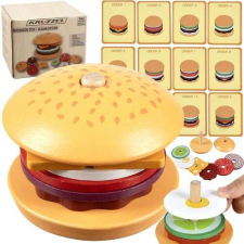 Fából készült hamburger játék konyhakészlet
