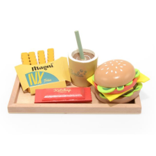  Fából készült hamburger menü fajáték