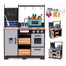 Fából készült konyha gyerekeknek veteményeskerttel és kiegészítőkkel konyhakészlet