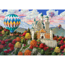 Fából készült puzzle figurákkal - Neuschwanstein kastély, 1010 elem puzzle, kirakós