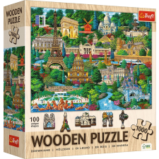 Fából készült puzzle Híres francia helyszínek 1000 darab puzzle, kirakós