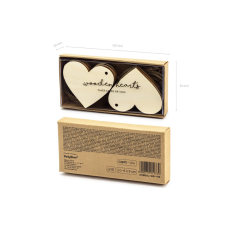  Fából készült terítéklapok Szívek, 6x5cm (1 db / 10 db.) party kellék