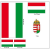 Fahnenwelt Magyar zászló és koronás címer öntapadó matrica készlet 5 darabos, kültéri, műanyag