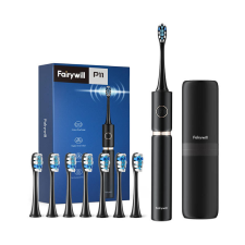 Fairywill P11 szónikus fogkefe fejkészlettel és tokkal (fekete) elektromos fogkefe