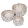  Fakéreg virágláda szett kerek fehér D28-22-16cm 3db-os