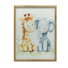 FAKERETES FALI PLAKÁT DZSUNGLE FRIENDS 70x100 CM grafika, keretezett kép