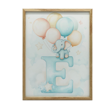 FAKERETES FALI PLAKÁT ELEFÁNTTAL 70x100 cm grafika, keretezett kép