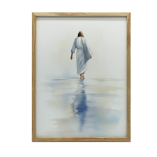 FAKERETES FALI PLAKÁT JÉZUS SÉTA A VÍZEN 70x100 CM grafika, keretezett kép