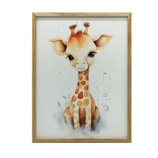 FAKERETES FALI PLAKÁT JOYFUL ZSIRÁF 70x100 CM grafika, keretezett kép