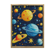 FAKERETES FALI PLAKÁT KOSMIKUS HARMÓNIA 30x40 CM FEHÉR grafika, keretezett kép