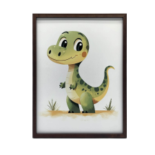FAKERETES FALI PLAKÁT MOSOLYGÓ DINOSAUSZURUS 30x40 CM grafika, keretezett kép