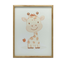 FAKERETES FALI PLAKÁT MOSOLYGÓ ZSIRÁF 70x100 CM grafika, keretezett kép