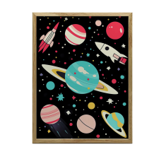 FAKERETES FALI PLAKÁT SÖTÉTBARNA TÉRUTAZÁS 50x70 CM grafika, keretezett kép