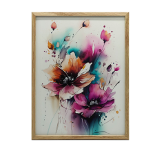 FAKERETES FALI PLAKÁT VAD TERMÉSZET VIRÁGAL 70x100 CM grafika, keretezett kép