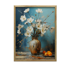  FAKERETES FALI PLAKÁT VIRÁGOK FINOM 70x100 CM grafika, keretezett kép