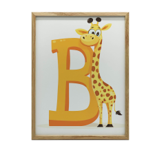 FAKERETES FALI PLAKÁT ZSIRÁF BETŰ 50x70 CM grafika, keretezett kép