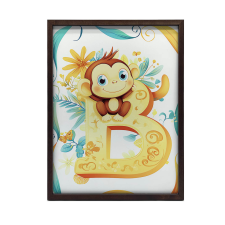 FAKERETES PLAKÁT FALRA MAJOM LETTER B 50x70 CM grafika, keretezett kép