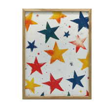 FAKERETES PLAKÁT FALRA SÖTÉTBARNA MERRY STARS 70x100 CM grafika, keretezett kép