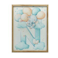 FAKERETES PLAKÁT FALRA SÖTÉTBARNA N BETŰ 70x100 CM grafika, keretezett kép