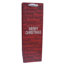 Fakopáncs Ajándéktasak - italos (bordó alapon Merry Christmas felírat) party kellék